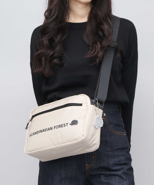 ショルダーバッグ Cotton Mini Crossbody Indigo Dark 撥水ナイロン 軽量 スクエアシルエット ミニショルダーバッグ