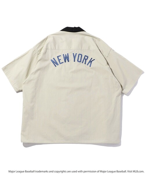 FREAK'S STORE(フリークスストア)の「WEB限定 MLB/メジャーリーグベースボール 別注 ビッグシルエット バック刺繍 オープンカラーシャツ/Yankees/ワッペン刺繍/クレリック(シャツ/ブラウス・メンズ・その他13/ベージュ/ブラック・SMALL/MEDIUM/LARGE)」の13枚目の写真