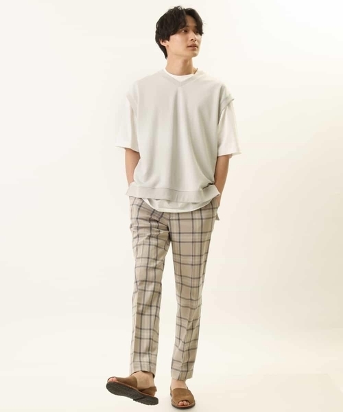 a.v.v（アーヴェヴェ）の「【S-XXL/2SET】ライトダンボールベストレイヤードカットソー（ベスト・メンズ・ミント/ブルー/ライトグレー/ブラック・48/46/50/52/44）」の8枚目の写真