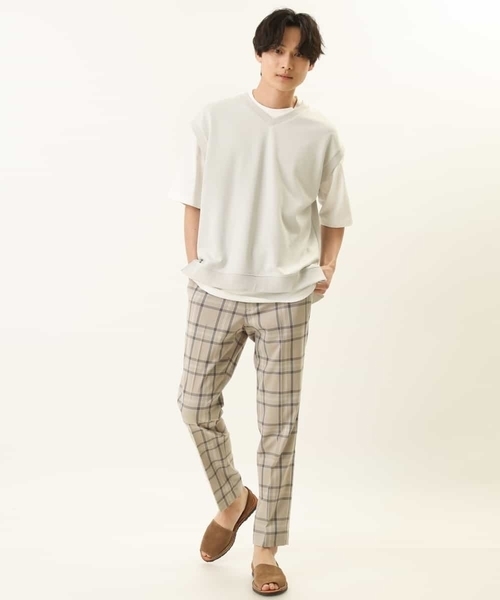 a.v.v（アーヴェヴェ）の「【S-XXL/2SET】ライトダンボールベストレイヤードカットソー（ベスト・メンズ・ミント/ブルー/ライトグレー/ブラック・48/46/50/52/44）」の10枚目の写真