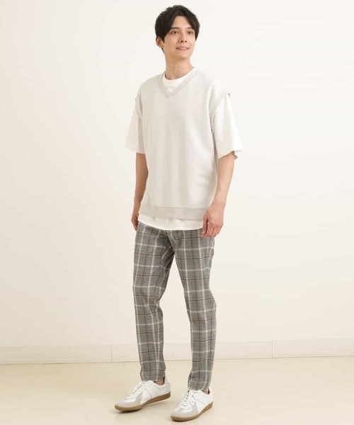 a.v.v（アーヴェヴェ）の「【S-XXL/2SET】ライトダンボールベストレイヤードカットソー（ベスト・メンズ・ミント/ブルー/ライトグレー/ブラック・48/46/50/52/44）」の11枚目の写真