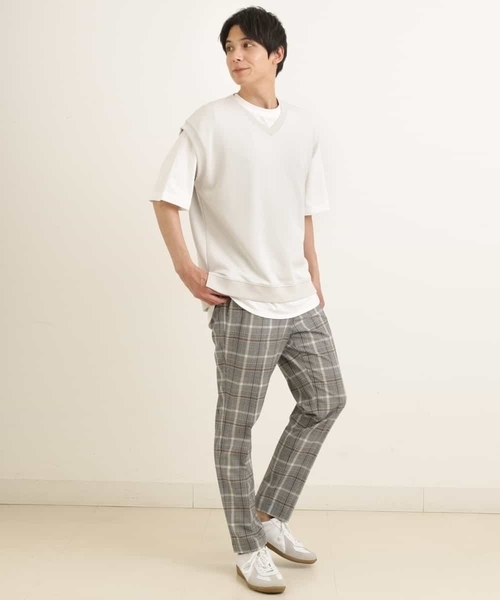 a.v.v（アーヴェヴェ）の「【S-XXL/2SET】ライトダンボールベストレイヤードカットソー（ベスト・メンズ・ミント/ブルー/ライトグレー/ブラック・48/46/50/52/44）」の12枚目の写真