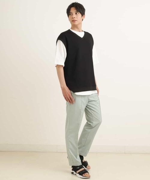 a.v.v（アーヴェヴェ）の「【S-XXL/2SET】ライトダンボールベストレイヤードカットソー（ベスト・メンズ・ミント/ブルー/ライトグレー/ブラック・48/46/50/52/44）」の13枚目の写真