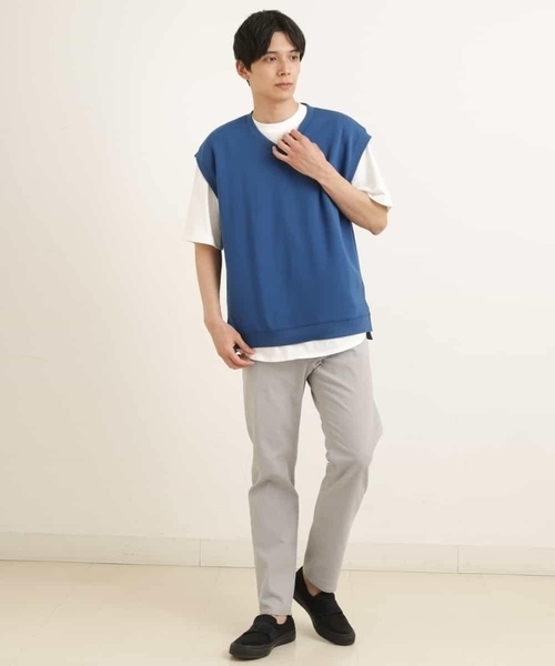 a.v.v（アーヴェヴェ）の「【S-XXL/2SET】ライトダンボールベストレイヤードカットソー（ベスト・メンズ・ミント/ブルー/ライトグレー/ブラック・48/46/50/52/44）」の16枚目の写真