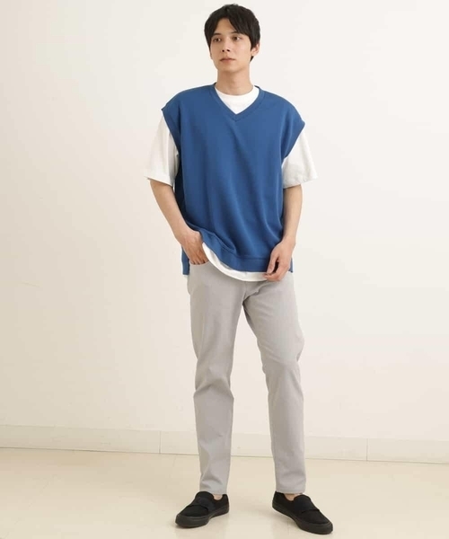 a.v.v（アーヴェヴェ）の「【S-XXL/2SET】ライトダンボールベストレイヤードカットソー（ベスト・メンズ・ミント/ブルー/ライトグレー/ブラック・48/46/50/52/44）」の17枚目の写真