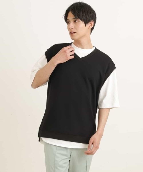 a.v.v（アーヴェヴェ）の「【S-XXL/2SET】ライトダンボールベストレイヤードカットソー（ベスト・メンズ・ミント/ブルー/ライトグレー/ブラック・48/46/50/52/44）」の22枚目の写真