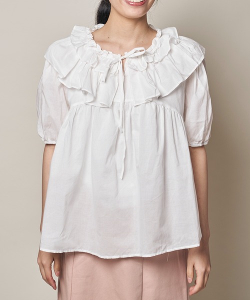 Clice de Paris（クリシェドゥパリス）の「K/ふんわりトップス（シャツ/ブラウス・レディース・ホワイト/イエロー・ONESIZE）」の5枚目の写真