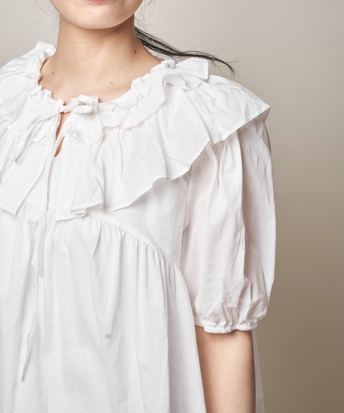 Clice de Paris（クリシェドゥパリス）の「K/ふんわりトップス（シャツ/ブラウス・レディース・ホワイト/イエロー・ONESIZE）」の8枚目の写真