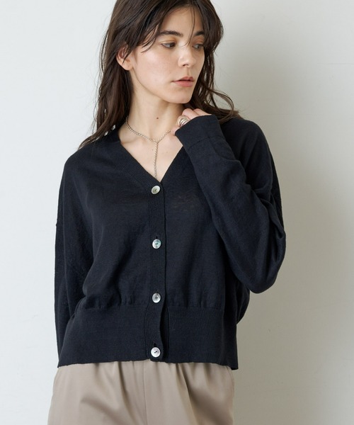 希少美品▲定価3.5万▲ ウィムガゼット リネンニットビッグカーディガン 希少美品△定価3.5万△ ウィムガゼット リネンニットビッグ