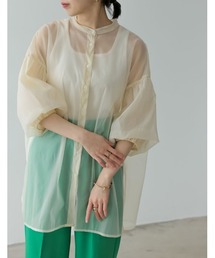 Re:EDIT | オーガンジーバックギャザーボリュームスリーブブラウス(シャツ/ブラウス)