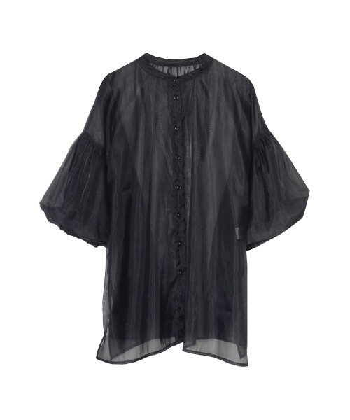 Re:EDIT（リエディ）の「オーガンジーバックギャザーボリュームスリーブブラウス（シャツ/ブラウス・レディース・ブラック/アイボリー/グレー・MEDIUM）」の5枚目の写真