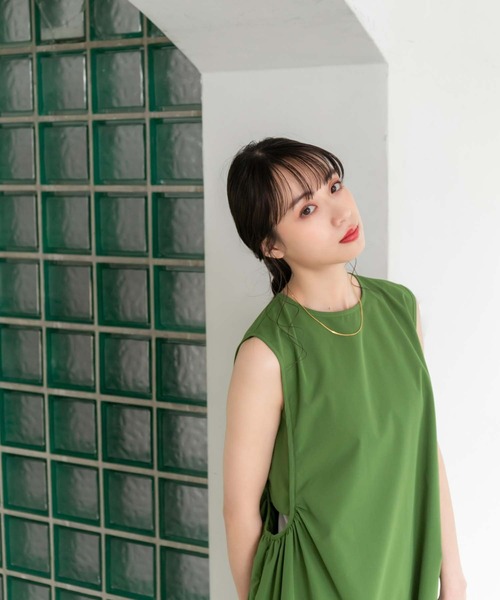 FOXY ミントグリーンノースリーブワンピース 40 FOXEY - 美品 FOXEY フォクシー マリーゴールド ノースリーブ