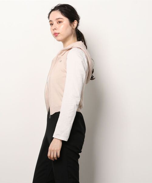 MSCHF（ミスチーフ）の「RHOMBUS HOODED KNIT VEST（ベスト・レディース・ベージュ/ブラック・M/S）」の3枚目の写真