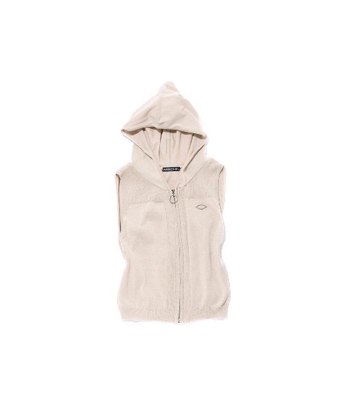MSCHF（ミスチーフ）の「RHOMBUS HOODED KNIT VEST（ベスト・レディース・ベージュ/ブラック・M/S）」の13枚目の写真