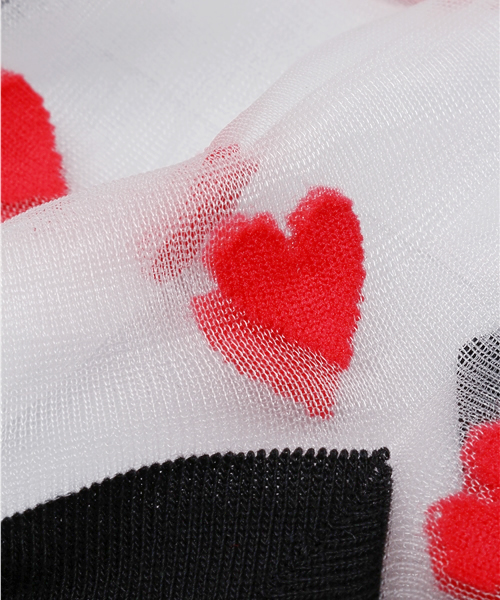 WEGO(ウィゴー)の「WEGO/ハートシースルーソックス(ソックス/靴下・レディース・ホワイト/パープル/レッド・FREE)」の6枚目の写真