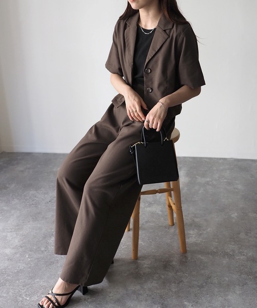 Riberry（リベリー）の「ショートジャケットセットアップ（セットアップ・レディース・ブラウン/ベージュ・MEDIUM）」の17枚目の写真