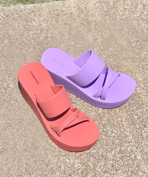 ESPERANZA(エスペランサ)の「◆【厚底/速乾/海/アウトドア/歩きやすい】厚底ビーサン(サンダル・レディース・ブラック/ベージュ/オレンジ/パープル系・LL/S/M/L)」の8枚目の写真