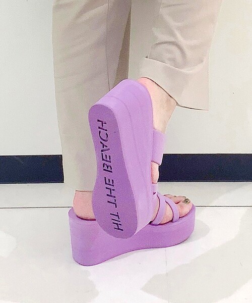 ESPERANZA(エスペランサ)の「◆【厚底/速乾/海/アウトドア/歩きやすい】厚底ビーサン(サンダル・レディース・ブラック/ベージュ/オレンジ/パープル系・LL/S/M/L)」の3枚目の写真