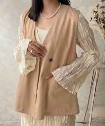 apres jour clair | 【apres jour clair】1周年記念アイテム / ノーカラージレ【ZOZOTOWN限定アイテム】(ベスト)