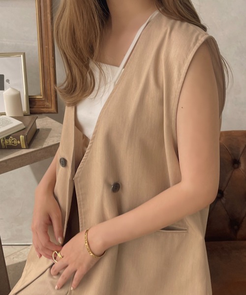 apres jour clair（アプレジュールクレア）の「【apres jour clair】ノーカラージレ【ZOZOTOWN限定アイテム】（ベスト・レディース・ブラック/ベージュ/オレンジ/イエロー/アイボリー・X-LARGE/フリー）」の22枚目の写真