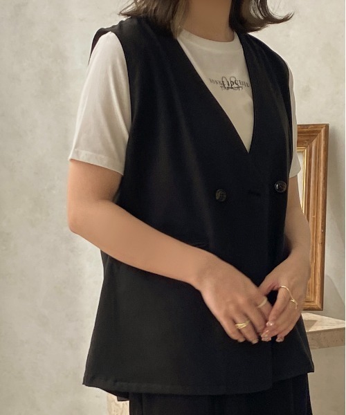 apres jour clair（アプレジュールクレア）の「【apres jour clair】ノーカラージレ【ZOZOTOWN限定アイテム】（ベスト・レディース・ブラック/ベージュ/オレンジ/イエロー/アイボリー・X-LARGE/フリー）」の17枚目の写真