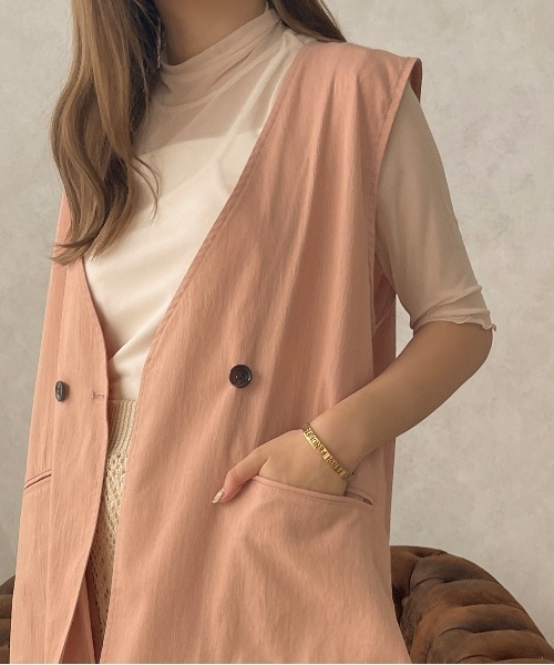 apres jour clair（アプレジュールクレア）の「【apres jour clair】ノーカラージレ【ZOZOTOWN限定アイテム】（ベスト・レディース・ブラック/ベージュ/オレンジ/イエロー/アイボリー・X-LARGE/フリー）」の14枚目の写真