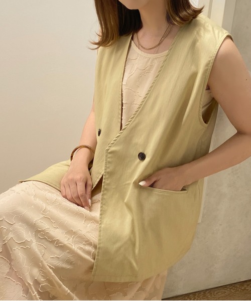 apres jour clair（アプレジュールクレア）の「【apres jour clair】ノーカラージレ【ZOZOTOWN限定アイテム】（ベスト・レディース・ブラック/ベージュ/オレンジ/イエロー/アイボリー・X-LARGE/フリー）」の11枚目の写真