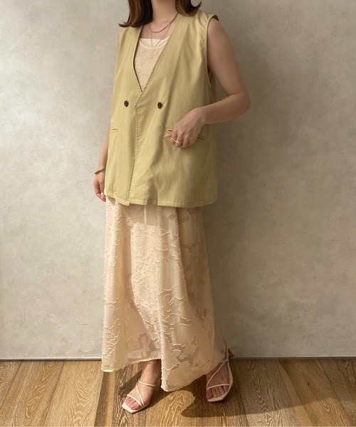 apres jour clair（アプレジュールクレア）の「【apres jour clair】ノーカラージレ【ZOZOTOWN限定アイテム】（ベスト・レディース・ブラック/ベージュ/オレンジ/イエロー/アイボリー・X-LARGE/フリー）」の12枚目の写真