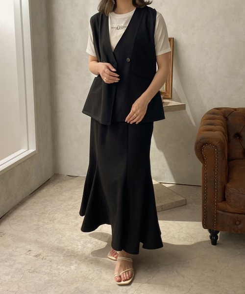 apres jour clair（アプレジュールクレア）の「【apres jour clair】ノーカラージレ【ZOZOTOWN限定アイテム】（ベスト・レディース・ブラック/ベージュ/オレンジ/イエロー/アイボリー・X-LARGE/フリー）」の18枚目の写真