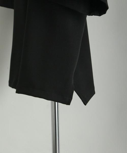 NILWAY(ニルウェイ)の「【サマー セットアップ】フルジップドレープ半袖 ワイドシャツ+ タック ワイド ストレートスラックス(セットアップ・メンズ・ブラック/ブルー/グリーン/アイボリー/チャコール・SMALL/MEDIUM/LARGE)」の14枚目の写真