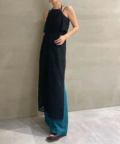 LE CIEL BLEU(ルシェルブルー)の「ジオメトリックレースキャミドレス / Geometric Lace Cami Dress(ワンピース・レディース・ブラック・38/36)」の15枚目の写真