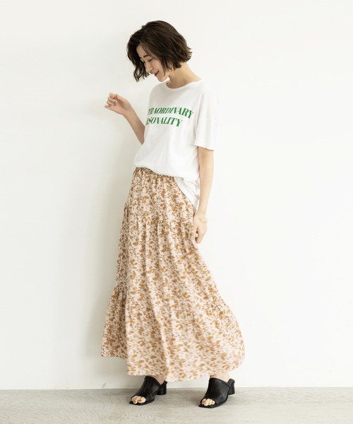 GeeRA(ジーラ)の「プリントティアードスカート(スカート・レディース・モカ/ブラック・LARGE/X-LARGE/MEDIUM)」の6枚目の写真