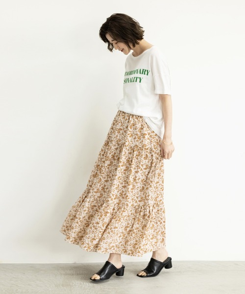 GeeRA(ジーラ)の「プリントティアードスカート(スカート・レディース・モカ/ブラック・LARGE/X-LARGE/MEDIUM)」の7枚目の写真