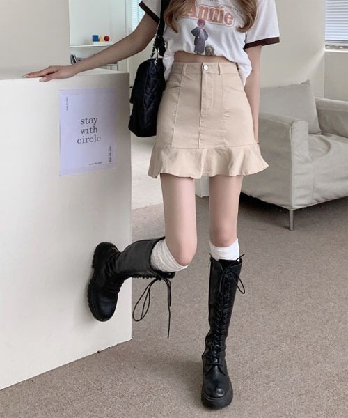 urge:(アージコロン )の「【URGE:】マーメイド ミニスカート(スカート・レディース・ブラック/ホワイト/アイボリー・LARGE/SMALL/MEDIUM)」の3枚目の写真