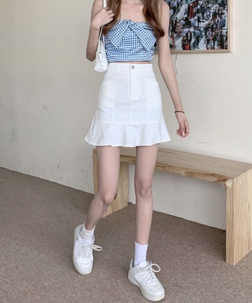 urge:(アージコロン )の「【URGE:】マーメイド ミニスカート(スカート・レディース・ブラック/ホワイト/アイボリー・LARGE/SMALL/MEDIUM)」の2枚目の写真