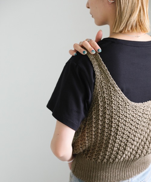 select MOCA（セレクトモカ）の「サマーニットビスチェ（ベスト・レディース・ブラウン/アイボリー/ライトグレー/カーキ/ダークグレー・FREE）」の19枚目の写真