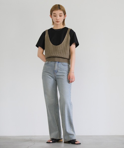 select MOCA（セレクトモカ）の「サマーニットビスチェ（ベスト・レディース・ブラウン/アイボリー/ライトグレー/カーキ/ダークグレー・FREE）」の20枚目の写真