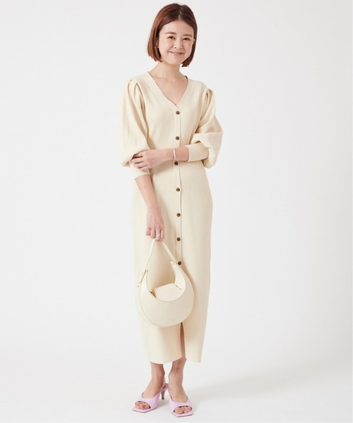 U by SPICK&SPAN(ユーバイスピックアンドスパン)の「≪追加≫フロントボタン リブニットドレス2◆(ワンピース・レディース・ホワイト系その他/グリーン系その他・FREE)」の13枚目の写真