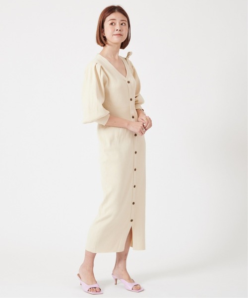 U by SPICK&SPAN(ユーバイスピックアンドスパン)の「≪追加≫フロントボタン リブニットドレス2◆(ワンピース・レディース・ホワイト系その他/グリーン系その他・FREE)」の18枚目の写真