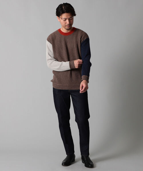 International Gallery BEAMS（インターナショナルギャラリービームス）の「IG / アルパカ クレイジーパターンニット（ニット/セーター・メンズ・ネイビー/ブラウン・SMALL/MEDIUM/LARGE）」の4枚目の写真