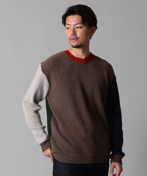 International Gallery BEAMS（インターナショナルギャラリービームス）の「IG / アルパカ クレイジーパターンニット（ニット/セーター・メンズ・ネイビー/ブラウン・SMALL/MEDIUM/LARGE）」の6枚目の写真