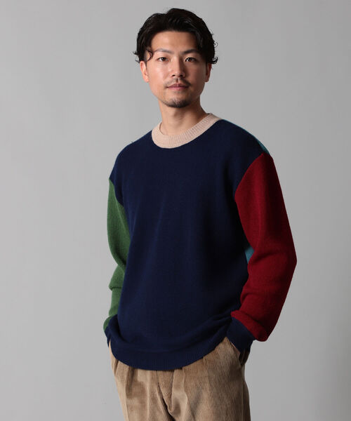 International Gallery BEAMS（インターナショナルギャラリービームス）の「IG / アルパカ クレイジーパターンニット（ニット/セーター・メンズ・ネイビー/ブラウン・SMALL/MEDIUM/LARGE）」の16枚目の写真
