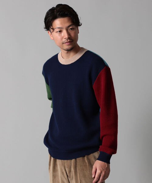 International Gallery BEAMS（インターナショナルギャラリービームス）の「IG / アルパカ クレイジーパターンニット（ニット/セーター・メンズ・ネイビー/ブラウン・SMALL/MEDIUM/LARGE）」の17枚目の写真