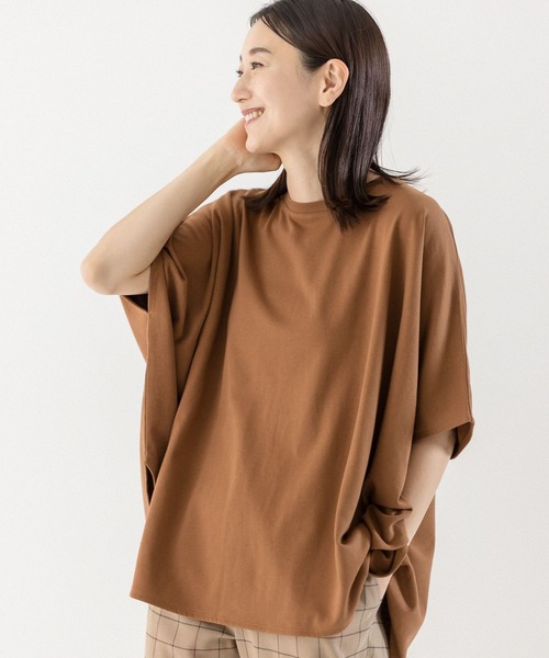 LEPSIM(レプシィム)の「ポンチョカットソー 294981(Tシャツ/カットソー・レディース・ブラウン/チャコールグレー/オフホワイト・FREE)」の1枚目の写真