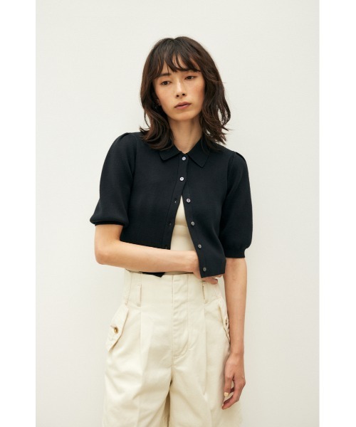 M_（エムアンダーバー）の「【M_】POLO KNIT カーディガン（カーディガン/ボレロ・レディース・ライトブラウン/パープル/ブラック・FREE）」の4枚目の写真