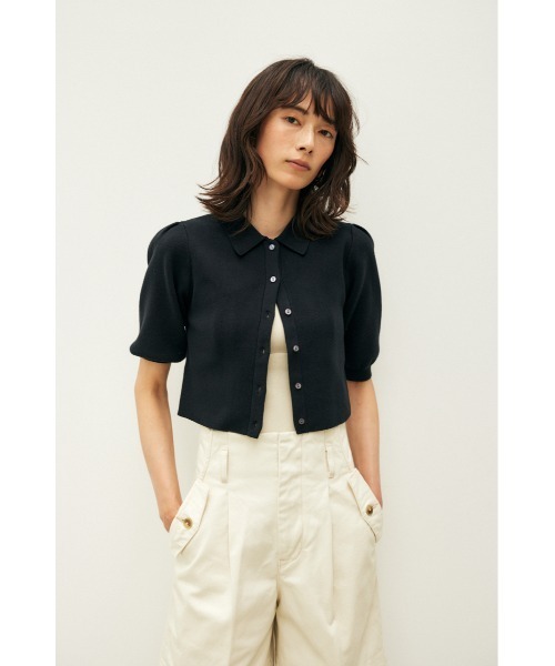 M_（エムアンダーバー）の「【M_】POLO KNIT カーディガン（カーディガン/ボレロ・レディース・ライトブラウン/パープル/ブラック・FREE）」の5枚目の写真