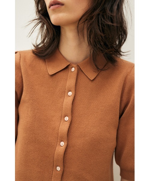 M_（エムアンダーバー）の「【M_】POLO KNIT カーディガン（カーディガン/ボレロ・レディース・ライトブラウン/パープル/ブラック・FREE）」の11枚目の写真