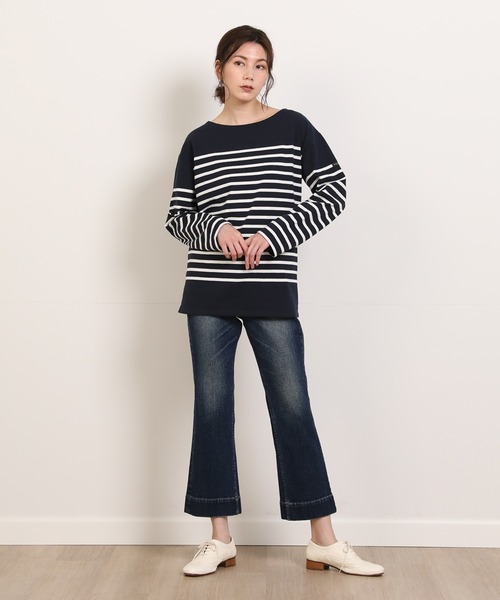 Le Minor（ルミノア）の「【別注アイテム】ボーダーバスクシャツ《Le minor》（Tシャツ/カットソー・レディース・ホワイト/ネイビー・7号）」の3枚目の写真