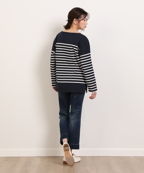 Le Minor（ルミノア）の「【別注アイテム】ボーダーバスクシャツ《Le minor》（Tシャツ/カットソー・レディース・ホワイト/ネイビー・7号）」の5枚目の写真