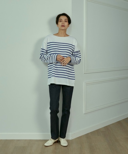 Le Minor（ルミノア）の「【別注アイテム】ボーダーバスクシャツ《Le minor》（Tシャツ/カットソー・レディース・ホワイト/ネイビー・7号）」の14枚目の写真